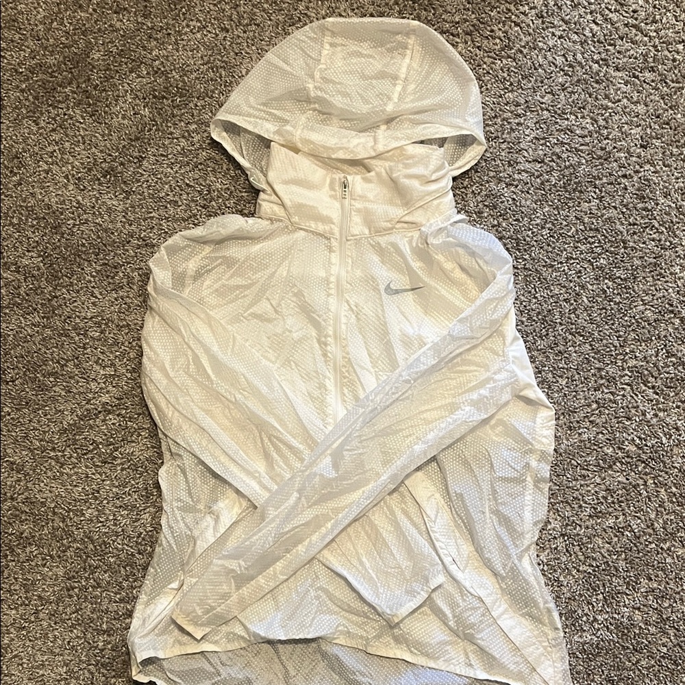 Nike Golf White Hooded Windbreaker